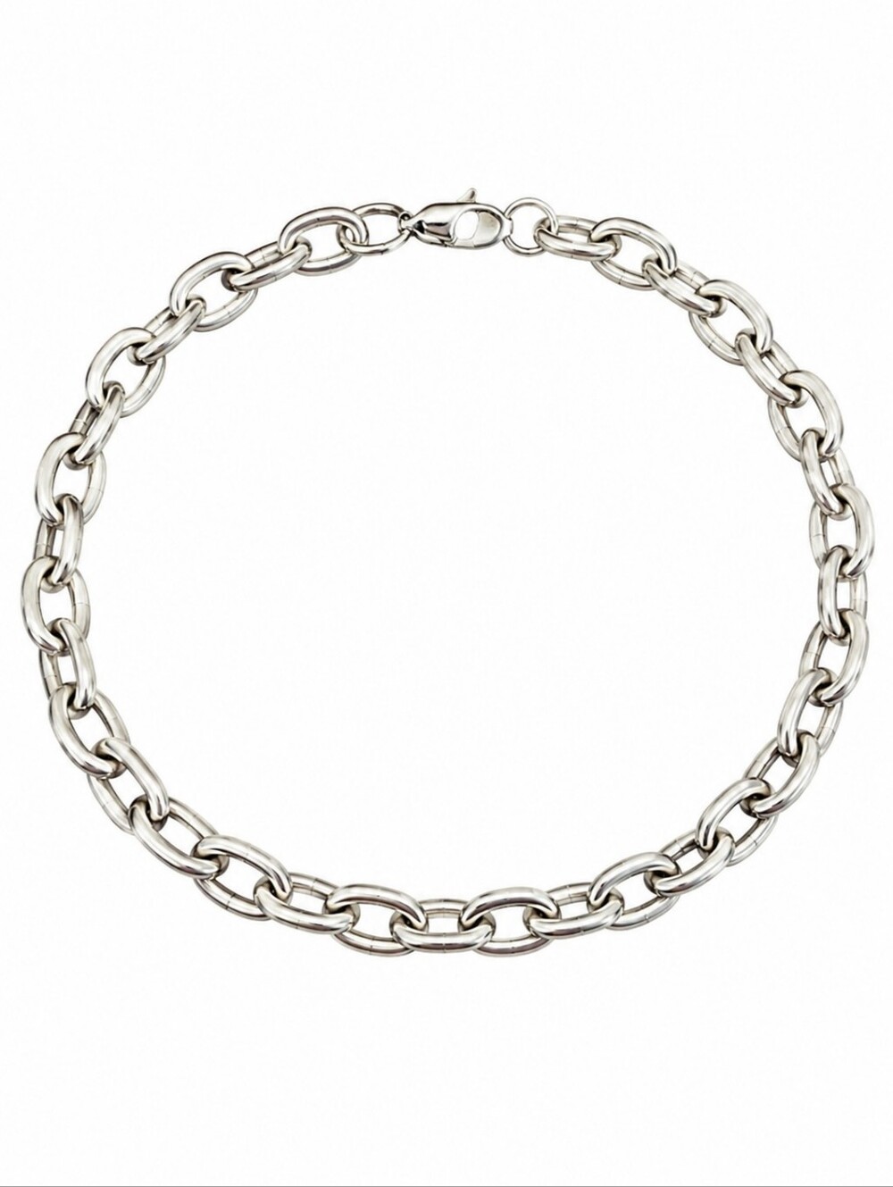Vintage Oval Link Unisex Lobster Claw Clasp Chain Bracelet